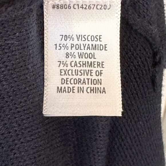 St John Navy Blue Handbeaded Long Cardigan Sweater Size M - Picture 11 of 13